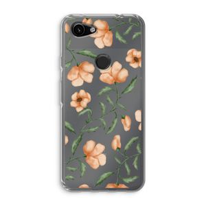 Peachy flowers: Google Pixel 3a Transparant Hoesje