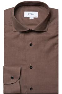 ETON Slim Fit Flanellen Overhemd bruin, Ruit