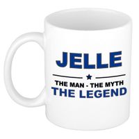 Naam cadeau mok/ beker Jelle The man, The myth the legend 300 ml   -