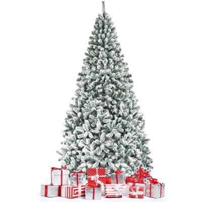 270 cm Kunstkerstboom met Sneeuw & Metalen Standaard & PVC Naalden Dennenboom