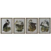 Schilderij DKD Home Decor Vogels Orientaals 45 x 3 x 60 cm (4 Stuks)