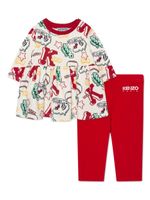Kenzo Kids ensemble haut-pantalon à logo imprimé - Rouge