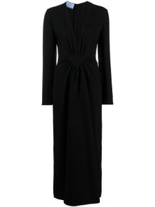 Prada robe longue à col v - Noir