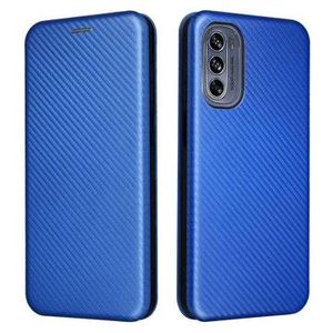 Motorola Moto G62 5G Flip Cover - Koolstofvezel - Blauw