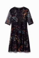 Slim fit jurk tot op de knie - BLACK - XS
