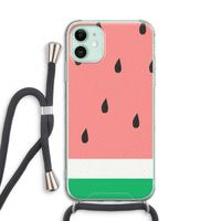 Watermeloen: iPhone 11 Transparant Hoesje met koord