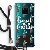 Cactus quote: Huawei Mate 20 Pro Transparant Hoesje met koord