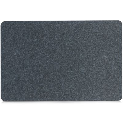 8x Rechthoekige placemats antraciet grijs vilt 45 x 30 cm