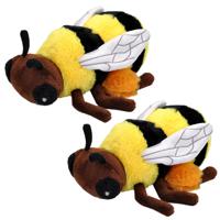 Set van 2x stuks pluche knuffel dieren Ecokins honing bij van 25 cm - thumbnail