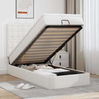 Ottoman bed met matras en LED's 90x190cm kunstleer wit