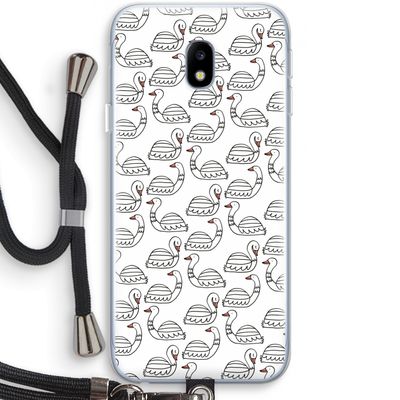 Zwanen: Samsung Galaxy J3 (2017) Transparant Hoesje met koord
