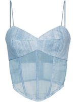 Ermanno Scervino corset à effet de transparence - Bleu - thumbnail