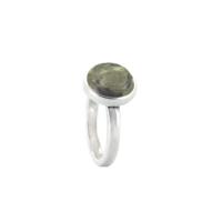Qoss Ring Mikki Mosgroene Steen - Maat XL