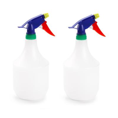 Plantenspuit met een inhoud van 1 liter - 2x - wit - blauwe verstuiver - 25 cm - kunststof