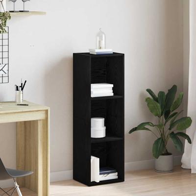 Boekenkast Zwart Eiken 36x30x114 cm Bewerkt Hout