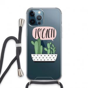I love cacti: iPhone 13 Pro Max Transparant Hoesje met koord