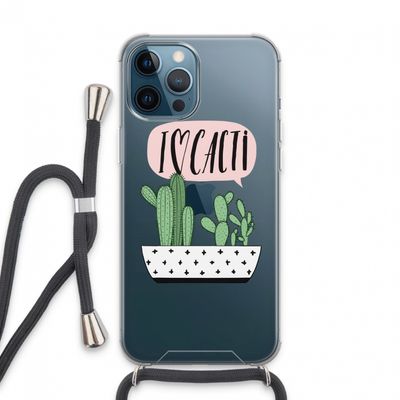 I love cacti: iPhone 13 Pro Max Transparant Hoesje met koord
