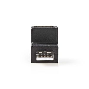 Nedis USB-A Adapter | USB 2.0 | USB-A Male | USB-A Female | 480 Mbps | Rond | Vernikkeld | PVC | Zwart | Doos - CCGB60940BK