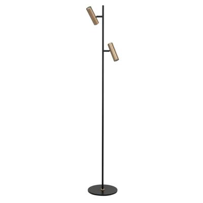 Highlight VloerlampTrend 2-lichts zwart met messing - V4732.38