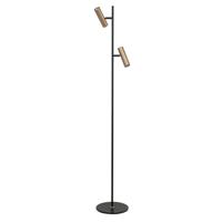 Highlight VloerlampTrend 2-lichts zwart met messing - V4732.38
