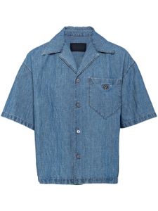 Prada chemise en chambray à manches courtes - Bleu