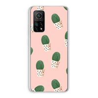 Cactusprint roze: Xiaomi Mi 10T 5G Transparant Hoesje