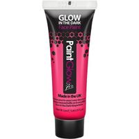 Face/Body paint - neon roze/glow in the dark - 10 ml - schmink/make-up - waterbasis - thumbnail