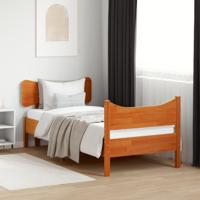 Bedframe zonder matras massief grenenhout wasbruin 75x190 cm
