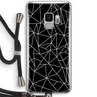 Geometrische lijnen wit: Samsung Galaxy S9 Transparant Hoesje met koord