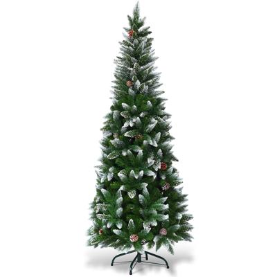 Besneeuwde Kerstboom met Metalen Standaard en 630 Puntige PVC-Naalden 180 cm