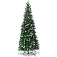 Besneeuwde Kerstboom met Metalen Standaard en 630 Puntige PVC-Naalden 180 cm