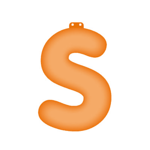 Oranje opblaasbare letter S