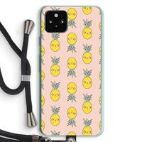 Ananas: Pixel 5a 5G Transparant Hoesje met koord
