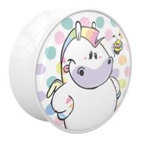 Double Flared Plug met Chubby Unicorn Design Acryl Tunnels & Plugs - thumbnail