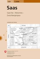 Wandelkaart - Topografische kaart 1329 Saas | Swisstopo - thumbnail