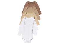 lupilu 5 baby rompers (74/80, wit/beige/donkerbeige)