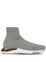 Ferragamo baskets chaussettes à logo imprimé - Gris