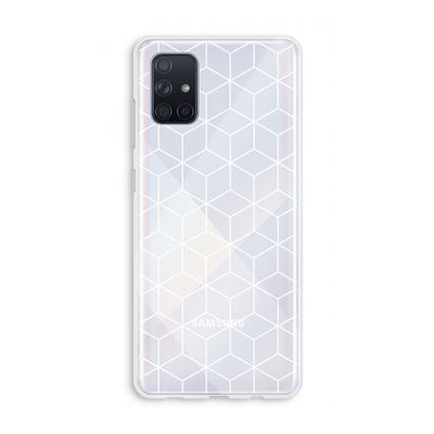 Zwart-witte kubussen: Galaxy A71 Transparant Hoesje
