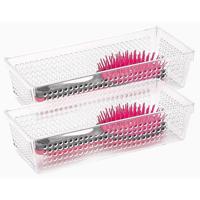 PlasticForte Opbergbakje - 8x stuks - mandje - organizer - 26x11 cm - transparant