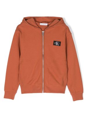 Calvin Klein Kids veste en coton à patch logo - Orange