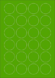 Groene A4 etiketten 40 mm rond 100 vel Sorex