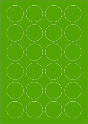 Groene A4 etiketten 40 mm rond 100 vel Sorex