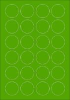 Groene A4 etiketten 40 mm rond 100 vel Sorex