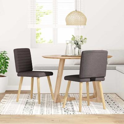 Eetkamerstoelen 2 st stof donkerbruin