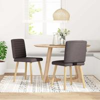 Eetkamerstoelen 2 st stof donkerbruin Eetkamerstoelen 2 st stof donkerbruin