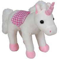 Pluche eenhoorn knuffel wit/roze 20 cm speelgoed   -