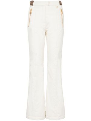 Balmain pantalon de ski à bandes monogrammées - Blanc