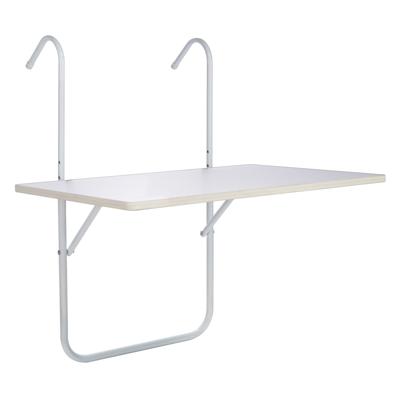 Balkontafel - wit - inklapbaar tafeltje voor aan een balkon railing - 60 x 40 cm