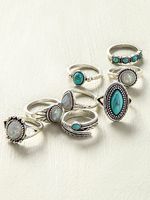8PCS Eight Piece One Set  Retro Rings - thumbnail