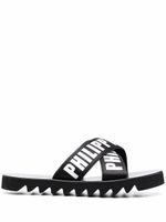 Philipp Plein claquettes TM Gummy en cuir - Noir